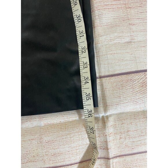 Zara Women's Black Faux Leather High Waist Classic Pants - Small - Picture 5 of 10